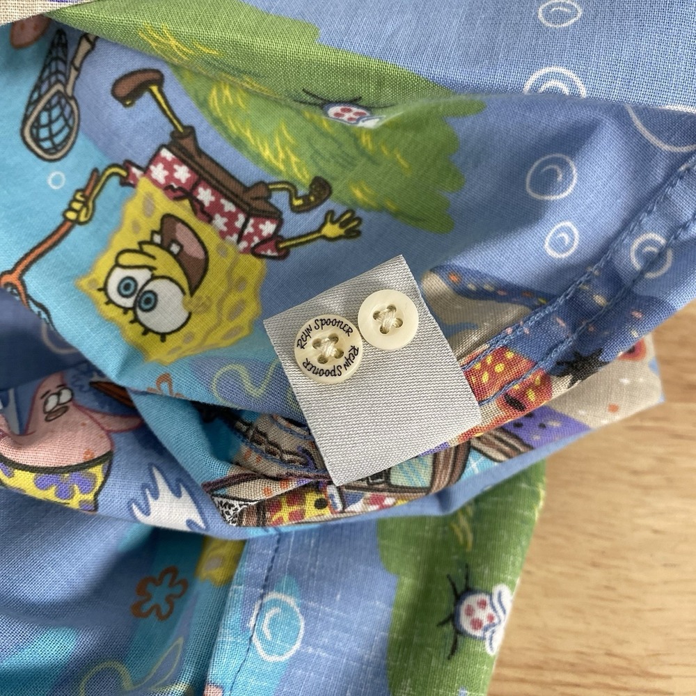 Reyn Spooner Shirt Men's 3XL Spongebob Aloha Hawaiian Camp Shirt Classic NWT - Picture 12 of 14